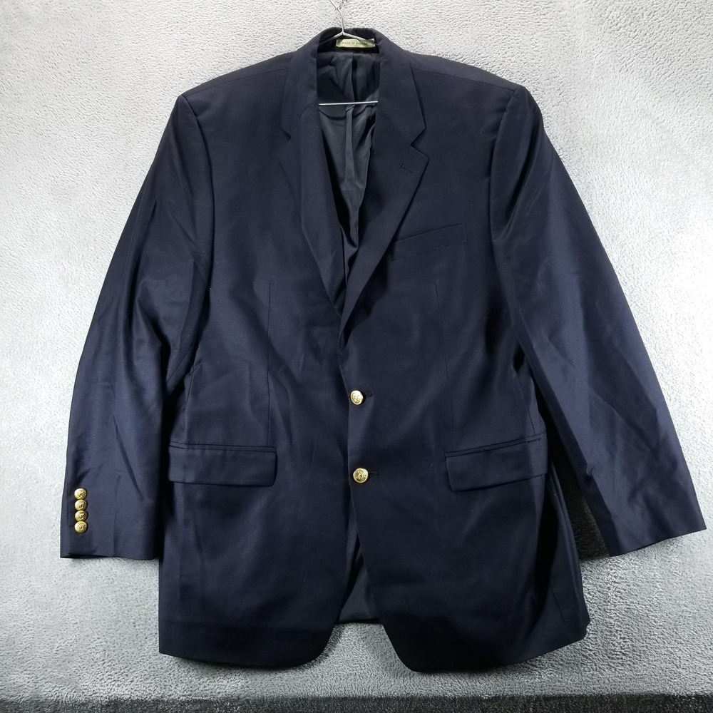 Lauren Ralph Lauren Blazer Mens 42 Navy Wool 2 Gold Button Sport Coat Jacket
